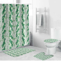 Hawaii Ti Leaf Maile Tuberose Lei Bathroom Set With Hanalei Leaf Green LT05 Bathroom Set (4 pcs) Green - Polynesian Pride