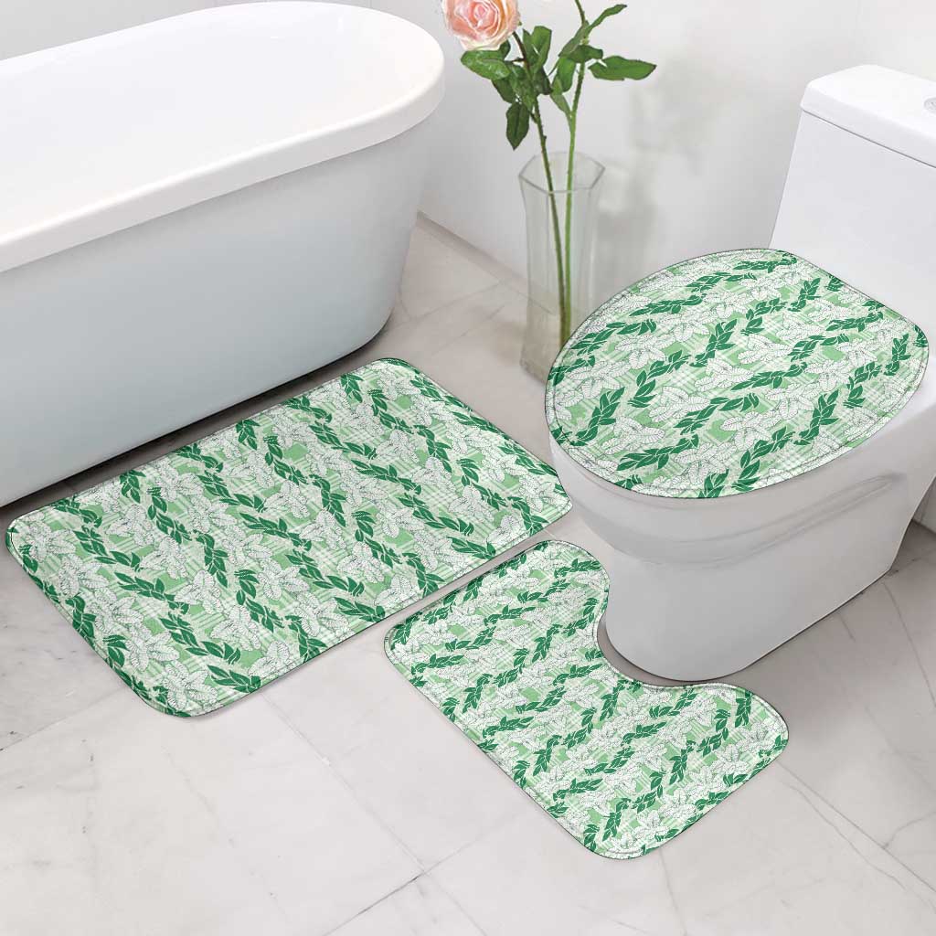 Hawaii Ti Leaf Maile Tuberose Lei Bathroom Set With Hanalei Leaf Green LT05 - Polynesian Pride