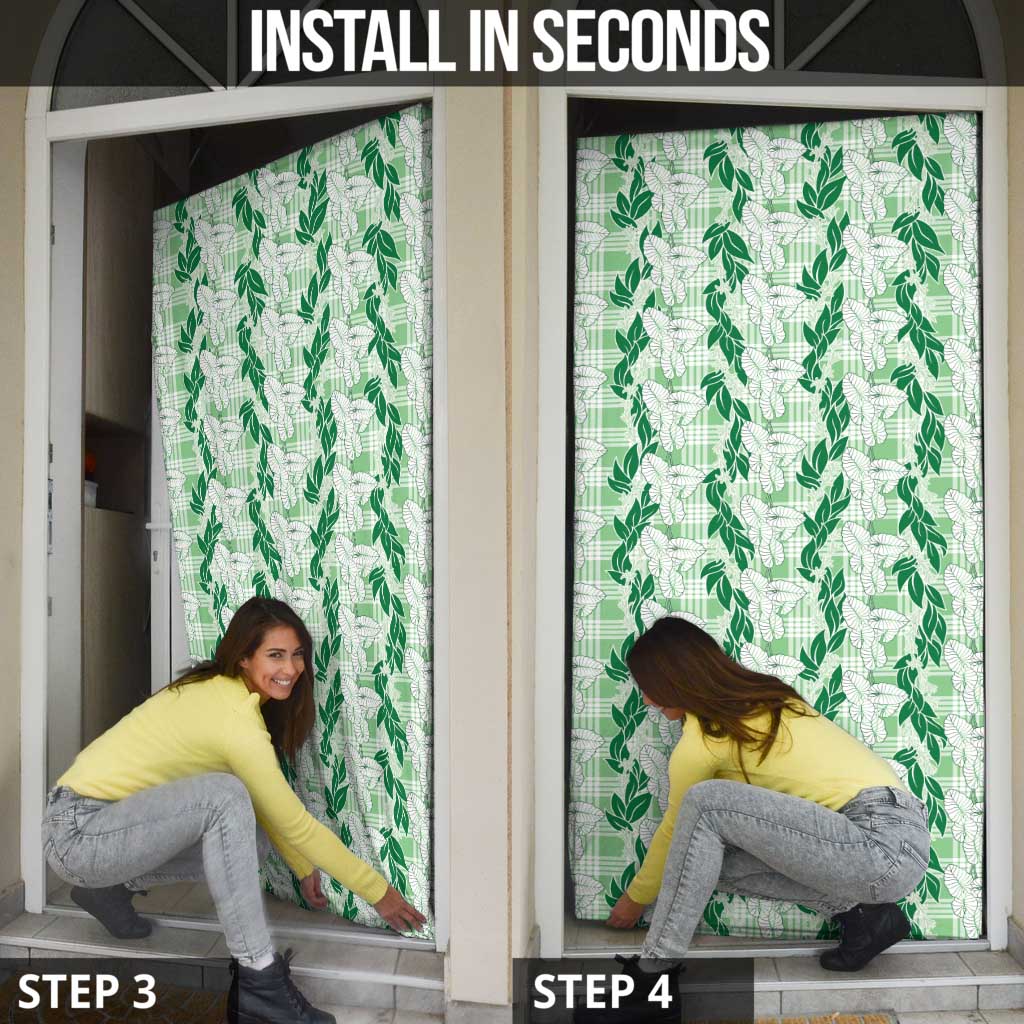 Hawaii Ti Leaf Maile Tuberose Lei Door Cover With Hanalei Leaf Green LT05 - Polynesian Pride