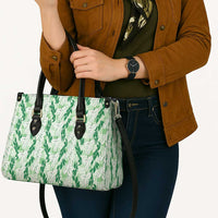 Hawaii Ti Leaf Maile Tuberose Lei Leather Bag With Hanalei Leaf Green LT05 - Polynesian Pride