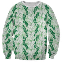 Hawaii Ti Leaf Maile Tuberose Lei Sweatshirt With Hanalei Leaf Green LT05 Unisex Green - Polynesian Pride