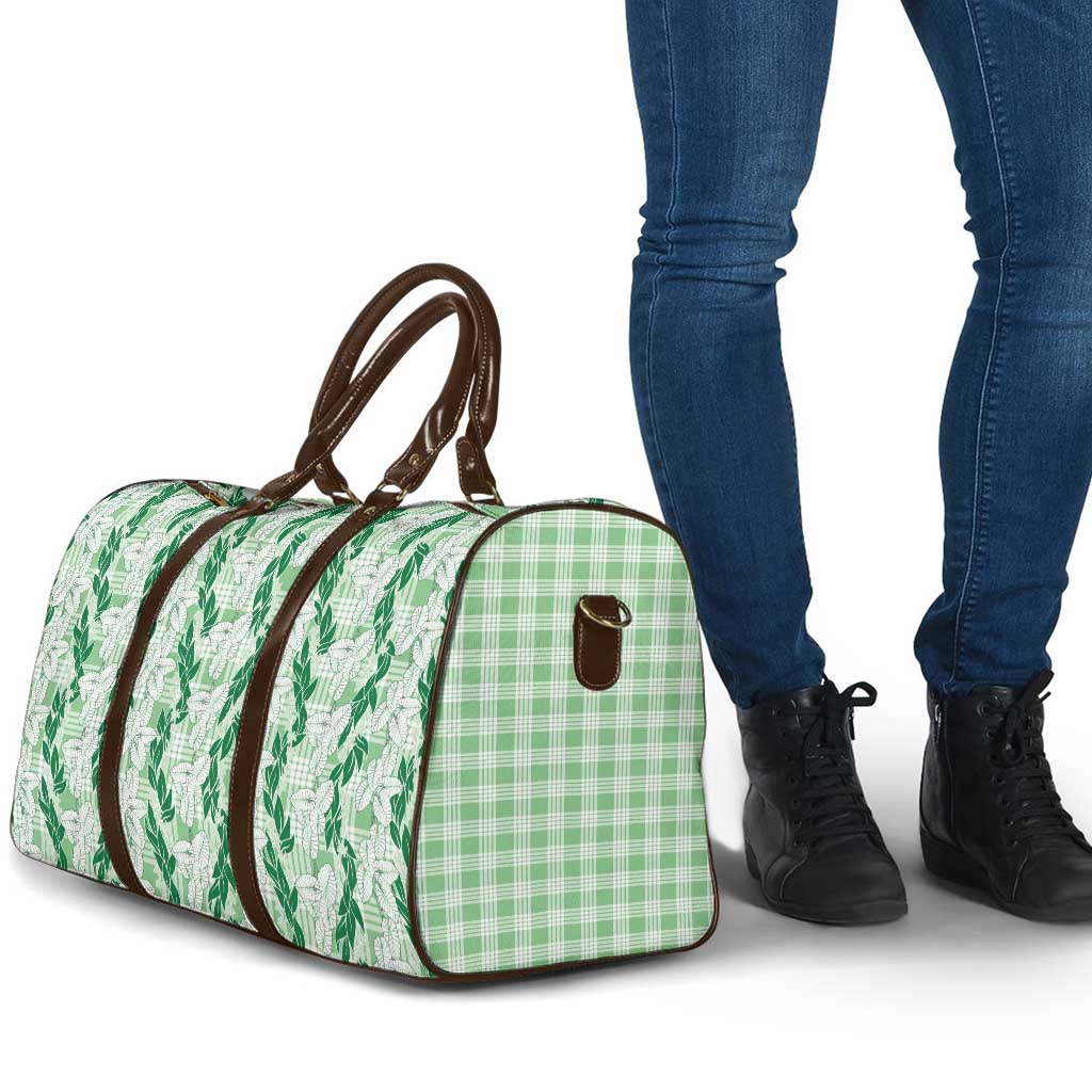 Hawaii Ti Leaf Maile Tuberose Lei Travel Bag With Hanalei Leaf Green LT05 - Polynesian Pride