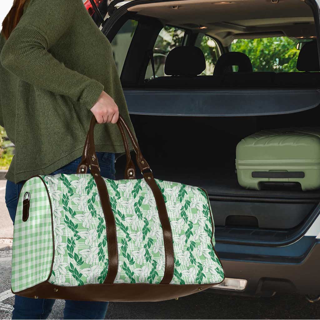 Hawaii Ti Leaf Maile Tuberose Lei Travel Bag With Hanalei Leaf Green LT05 - Polynesian Pride