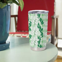 Hawaii Ti Leaf Maile Tuberose Lei Tumbler Cup With Hanalei Leaf Green LT05 - Polynesian Pride