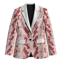 Hawaii Ti Leaf Maile Tuberose Lei Blazer With Hanalei Leaf Red LT05 Unisex Red - Polynesian Pride