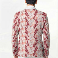Hawaii Ti Leaf Maile Tuberose Lei Blazer With Hanalei Leaf Red LT05 - Polynesian Pride