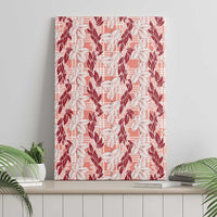 Hawaii Ti Leaf Maile Tuberose Lei Canvas Wall Art With Hanalei Leaf Red LT05 - Polynesian Pride