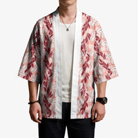 Hawaii Ti Leaf Maile Tuberose Lei Kimono With Hanalei Leaf Red LT05 - Polynesian Pride