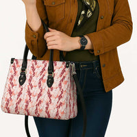 Hawaii Ti Leaf Maile Tuberose Lei Leather Bag With Hanalei Leaf Red LT05 - Polynesian Pride
