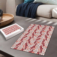 Hawaii Ti Leaf Maile Tuberose Lei Puzzle With Hanalei Leaf Red LT05 - Polynesian Pride