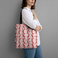 Hawaii Ti Leaf Maile Tuberose Lei Tote Bag With Hanalei Leaf Red LT05 - Polynesian Pride