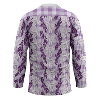 Hawaii Ti Leaf Maile Tuberose Lei Hockey Jersey With Hanalei Leaf Purple LT05 - Polynesian Pride