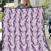 Hawaii Ti Leaf Maile Tuberose Lei Quilt With Hanalei Leaf Purple LT05 Purple - Polynesian Pride
