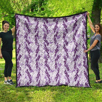 Hawaii Ti Leaf Maile Tuberose Lei Quilt With Hanalei Leaf Purple LT05 - Polynesian Pride