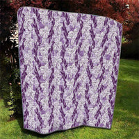 Hawaii Ti Leaf Maile Tuberose Lei Quilt With Hanalei Leaf Purple LT05 - Polynesian Pride