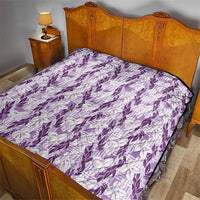 Hawaii Ti Leaf Maile Tuberose Lei Quilt With Hanalei Leaf Purple LT05 - Polynesian Pride