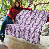 Hawaii Ti Leaf Maile Tuberose Lei Quilt With Hanalei Leaf Purple LT05 - Polynesian Pride