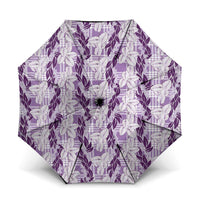 Hawaii Ti Leaf Maile Tuberose Lei Umbrella With Hanalei Leaf Purple LT05 One Size Folded 11.42 inch Opened Diameter 37.4 inch Purple - Polynesian Pride