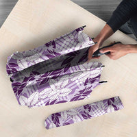 Hawaii Ti Leaf Maile Tuberose Lei Umbrella With Hanalei Leaf Purple LT05 - Polynesian Pride