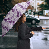 Hawaii Ti Leaf Maile Tuberose Lei Umbrella With Hanalei Leaf Purple LT05 - Polynesian Pride