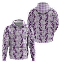 Hawaii Ti Leaf Maile Tuberose Lei Zip Hoodie With Hanalei Leaf Purple LT05 - Polynesian Pride