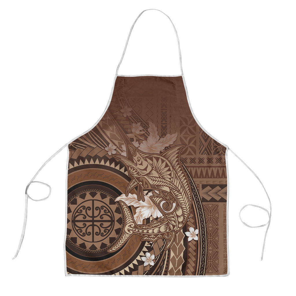 Samoa Tatau Marlin Apron With Siapo Motifs Brown LT05 Brown - Polynesian Pride