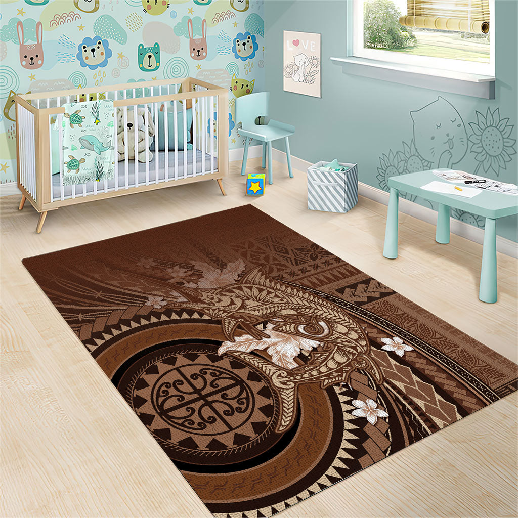 Samoa Tatau Marlin Area Rug With Siapo Motifs Brown LT05 - Polynesian Pride