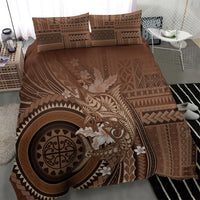 Samoa Tatau Marlin Bedding Set With Siapo Motifs Brown LT05 - Polynesian Pride