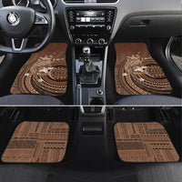 Samoa Tatau Marlin Car Mats With Siapo Motifs Brown LT05 Set 4pcs Brown - Polynesian Pride