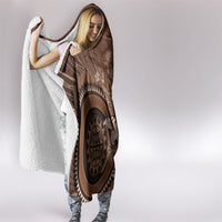 Samoa Tatau Marlin Hooded Blanket With Siapo Motifs Brown LT05 - Polynesian Pride