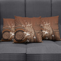 Samoa Tatau Marlin Pillow Cover With Siapo Motifs Brown LT05 - Polynesian Pride