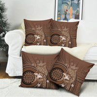 Samoa Tatau Marlin Pillow Cover With Siapo Motifs Brown LT05 - Polynesian Pride