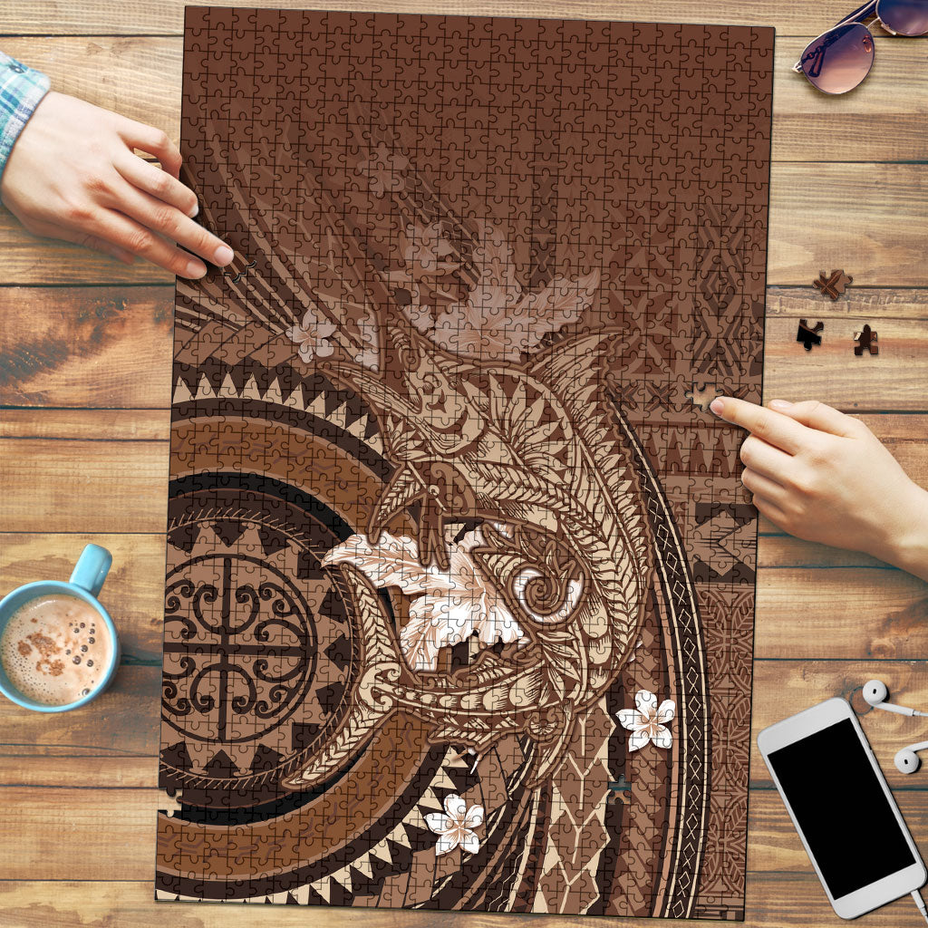 Samoa Tatau Marlin Puzzle With Siapo Motifs Brown LT05 Brown - Polynesian Pride