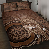 Samoa Tatau Marlin Quilt Bed Set With Siapo Motifs Brown LT05 Brown - Polynesian Pride