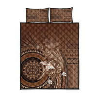 Samoa Tatau Marlin Quilt Bed Set With Siapo Motifs Brown LT05 - Polynesian Pride