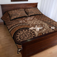 Samoa Tatau Marlin Quilt Bed Set With Siapo Motifs Brown LT05 - Polynesian Pride
