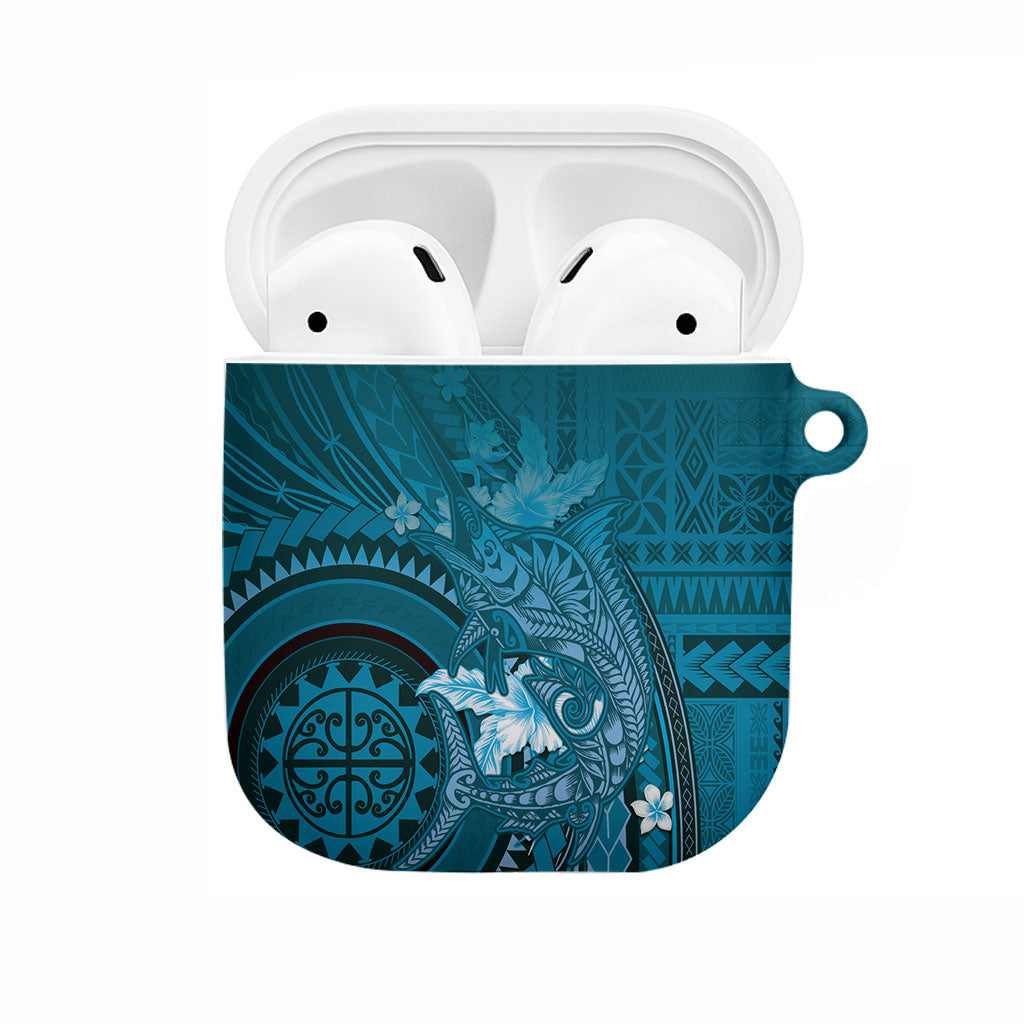 Samoa Tatau Marlin AirPods Case With Siapo Motifs Teal LT05 Teal - Polynesian Pride