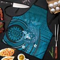 Samoa Tatau Marlin Apron With Siapo Motifs Teal LT05 Teal - Polynesian Pride