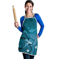 Samoa Tatau Marlin Apron With Siapo Motifs Teal LT05 - Polynesian Pride