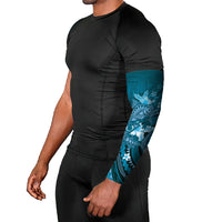 Samoa Tatau Marlin Arm Sleeves With Siapo Motifs Teal LT05 - Polynesian Pride