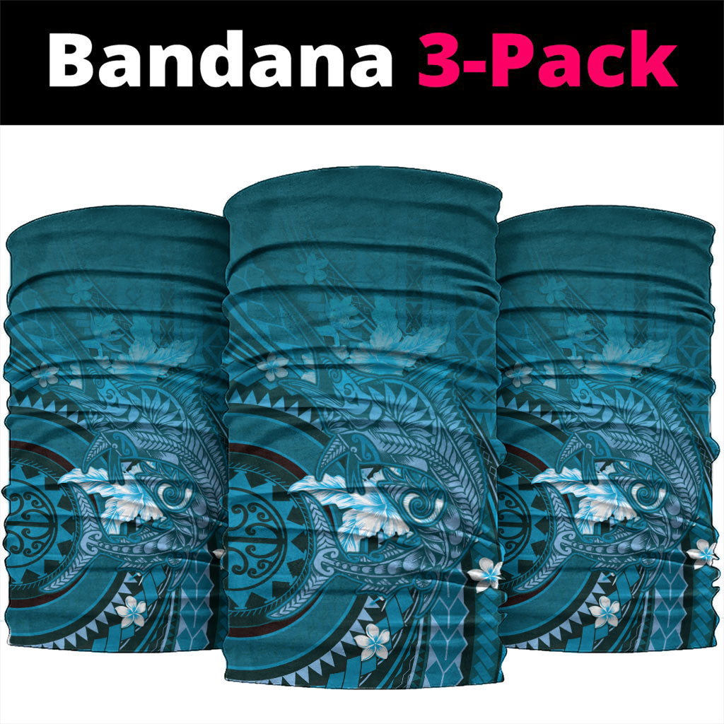 Samoa Tatau Marlin Neck Gaiter With Siapo Motifs Teal LT05 package One Size: 25*50cm Teal - Polynesian Pride
