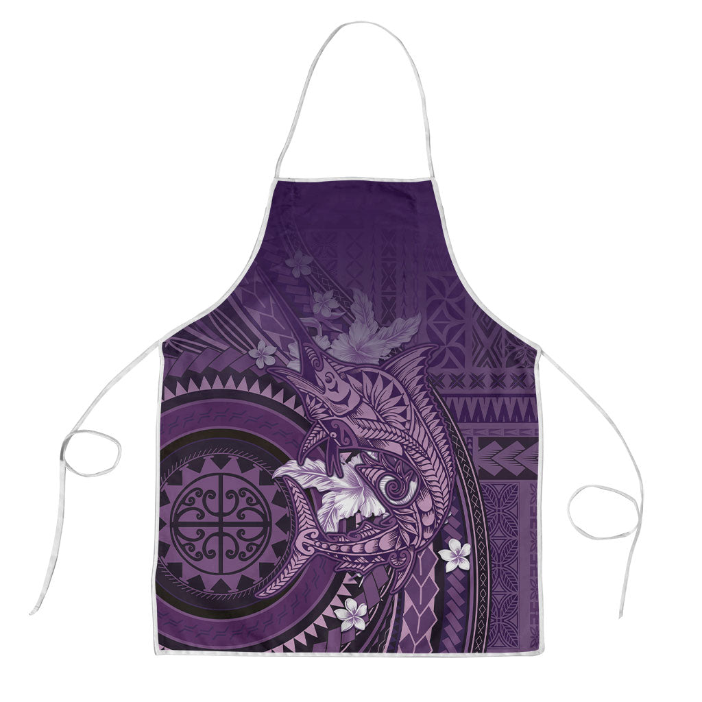 Samoa Tatau Marlin Apron With Siapo Motifs Violet LT05 Violet - Polynesian Pride