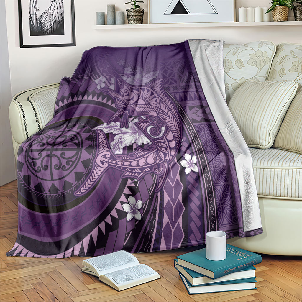 Samoa Tatau Marlin Blanket With Siapo Motifs Violet LT05 Violet - Polynesian Pride