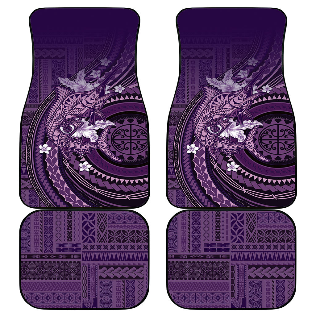 Samoa Tatau Marlin Car Mats With Siapo Motifs Violet LT05 - Polynesian Pride