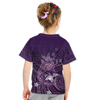 Samoa Tatau Marlin Kid T Shirt With Siapo Motifs Violet LT05 - Polynesian Pride