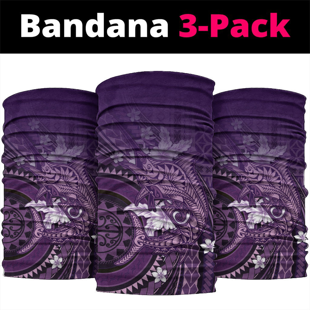 Samoa Tatau Marlin Neck Gaiter With Siapo Motifs Violet LT05 package One Size: 25*50cm Violet - Polynesian Pride