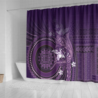 Samoa Tatau Marlin Shower Curtain With Siapo Motifs Violet LT05 - Polynesian Pride