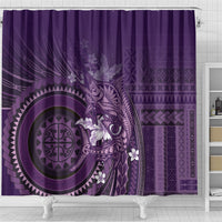 Samoa Tatau Marlin Shower Curtain With Siapo Motifs Violet LT05 - Polynesian Pride