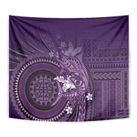 Samoa Tatau Marlin Tapestry With Siapo Motifs Violet LT05 - Polynesian Pride