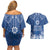 Wikin te Taetae ni Kiribati Couples Matching Off Shoulder Short Dress and Hawaiian Shirt Pacific Tapa Pattern